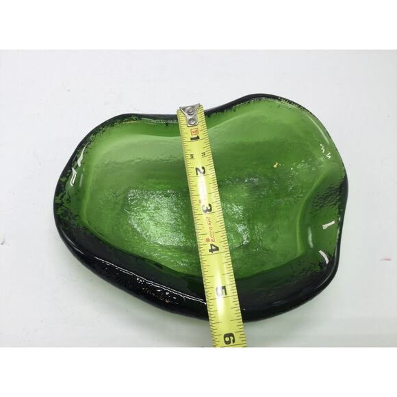 MCM Blenko Style Green Kidney Dish or Ashtray - Picture 5 of 6